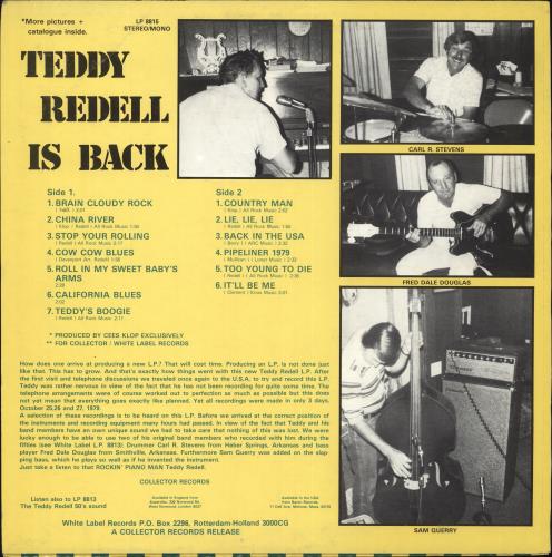 Teddy Redell Teddy Redell Is Back vinyl LP album (LP record) Dutch ZETLPTE712468