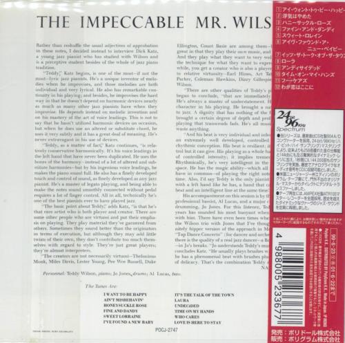 Teddy Wilson The Impeccable Mr. Wilson CD album (CDLP) Japanese TW0CDTH827844