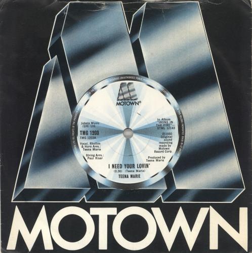 Teena Marie I Need Your Lovin' 7" vinyl single (7 inch record / 45) UK TF707IN715155