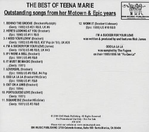 Teena Marie The Best Of Teena Marie CD-R acetate US TF7CRTH303775