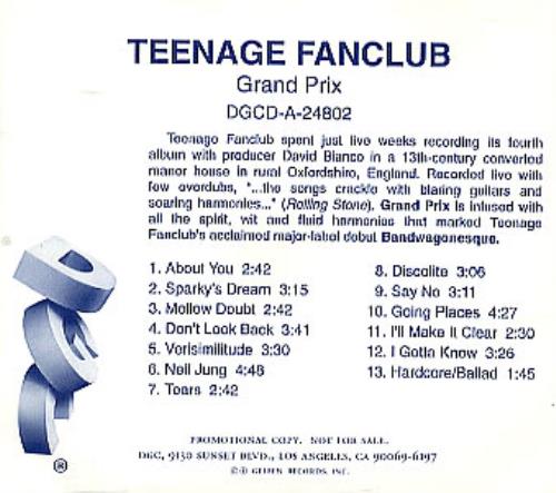 Teenage Fanclub Grand Prix CD album (CDLP) US TFCCDGR362090