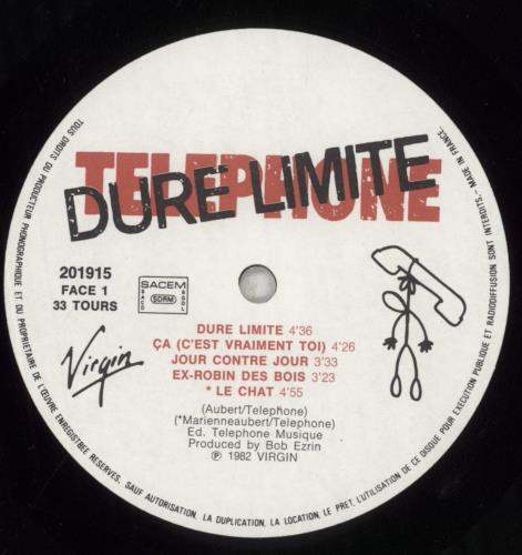 Telephone Dure Limite vinyl LP album (LP record) French LEPLPDU621719