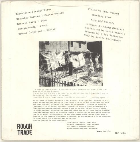 Television Personalities Smashing Time 7" vinyl single (7 inch record / 45) UK TVP07SM607364