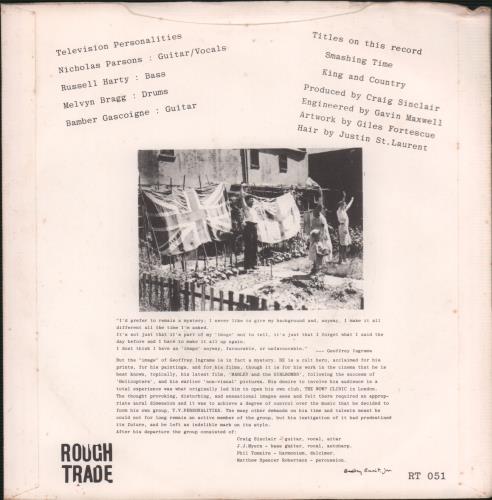 Television Personalities Smashing Time 7" vinyl single (7 inch record / 45) UK TVP07SM607364