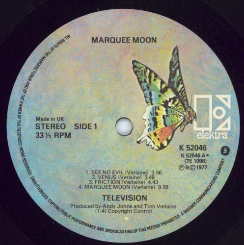 Television Marquee Moon - 1st - VG+ vinyl LP album (LP record) UK TLVLPMA781449