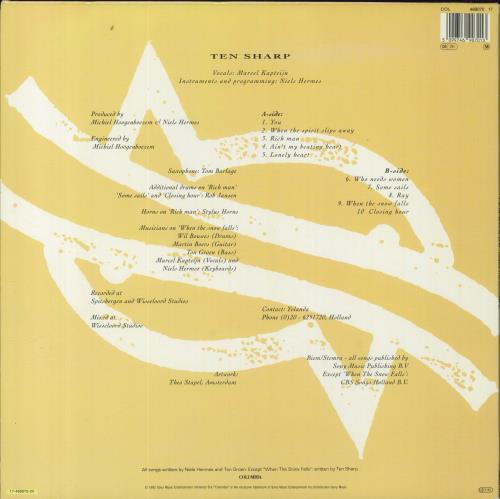 Ten Sharp Under The Water-Line - Hype Sticker vinyl LP album (LP record) Dutch TENLPUN823748