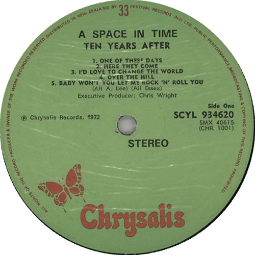 Ten Years After A Space In Time vinyl LP album (LP record) New Zealand TYALPAS626303