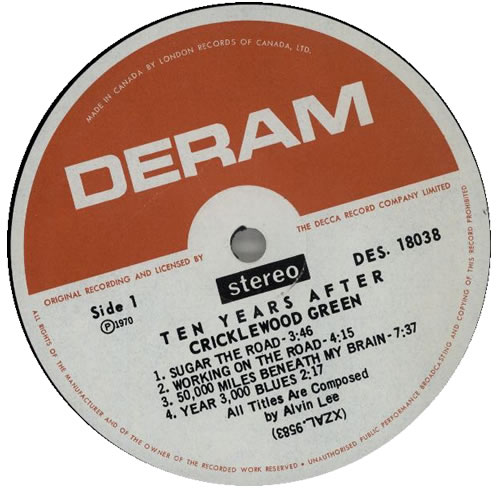 Ten Years After Cricklewood Green - EX vinyl LP album (LP record) Canadian TYALPCR584402