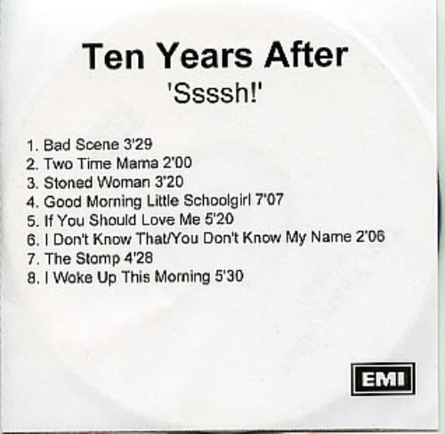 Ten Years After Ssssh! CD-R acetate UK TYACRSS284993