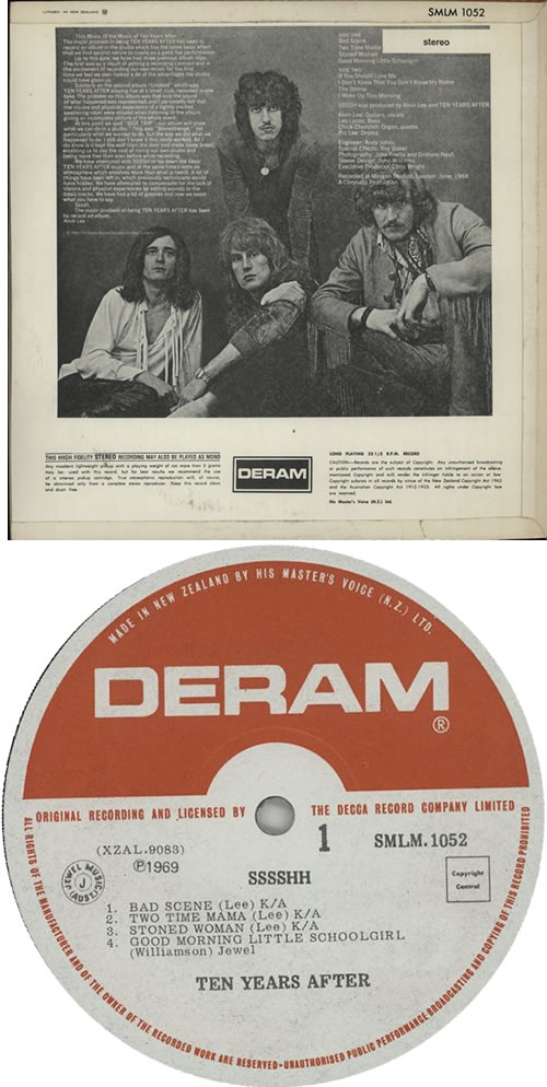 Ten Years After Ssssh! vinyl LP album (LP record) New Zealand TYALPSS626304