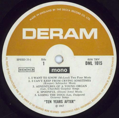 Ten Years After Ten Years After - 1st - EX vinyl LP album (LP record) UK TYALPTE814129