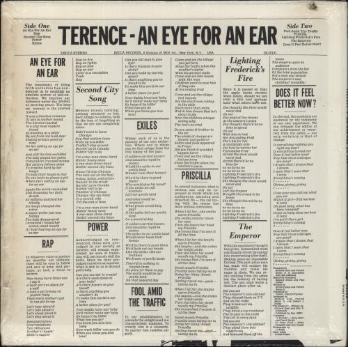 Terence An Eye For An Ear vinyl LP album (LP record) US 8V5LPAN855916