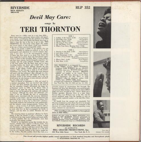 Teri Thornton Devil May Care vinyl LP album (LP record) Japanese UEYLPDE883734