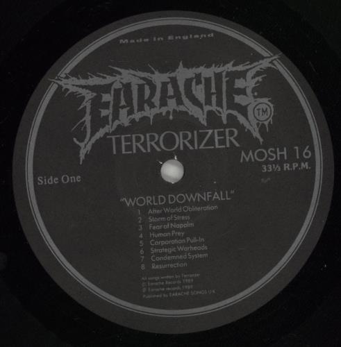 Terrorizer World Downfall vinyl LP album (LP record) UK 9GSLPWO878570