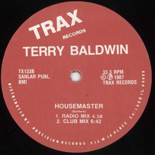 Terry Baldwin Housemaster 12" vinyl single (12 inch record / Maxi-single) US XGZ12HO726388