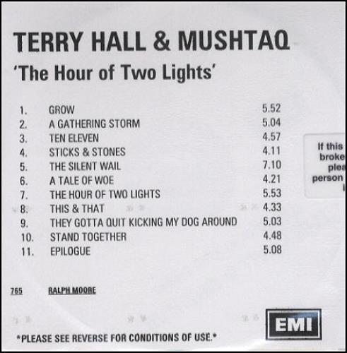 Terry Hall The Hour Of Two Lights CD-R acetate UK TRLCRTH253993