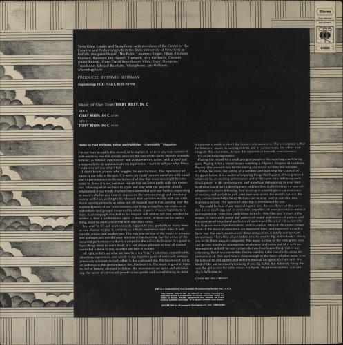 Terry Riley In C vinyl LP album (LP record) UK TRQLPIN505893