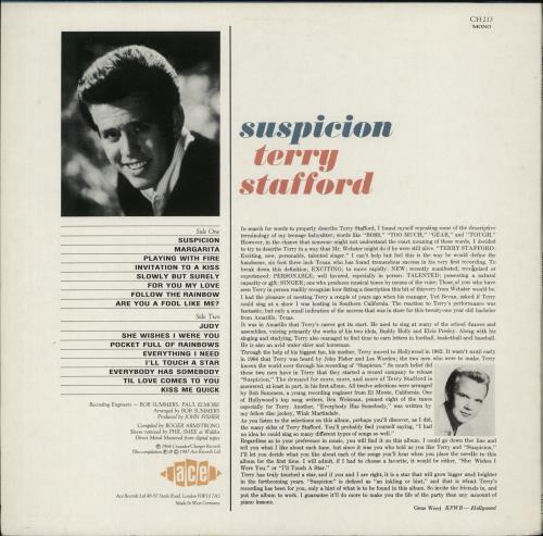 Terry Stafford Suspicion vinyl LP album (LP record) German VF3LPSU623159