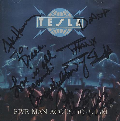 Tesla Five Man Acoustical Jam - Autograhed CD album (CDLP) US TESCDFI398079