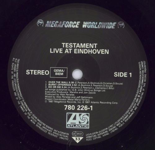 Testament Live At Eindhoven EP vinyl LP album (LP record) German EN1LPLI831162