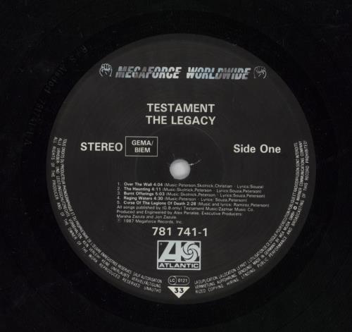 Testament The Legacy vinyl LP album (LP record) German EN1LPTH675189