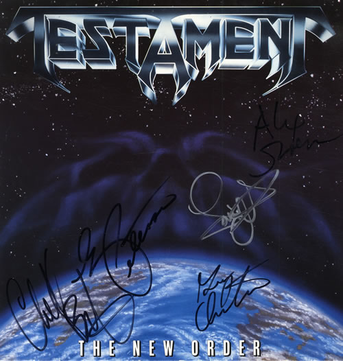 Testament The New Order - Autographed vinyl LP album (LP record) German EN1LPTH558864