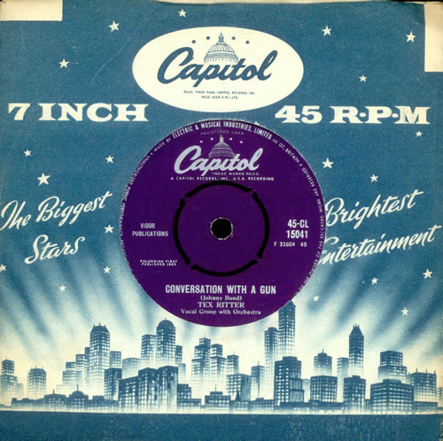 Tex Ritter Conversation With A Gun 7" vinyl single (7 inch record / 45) UK TXR07CO504177