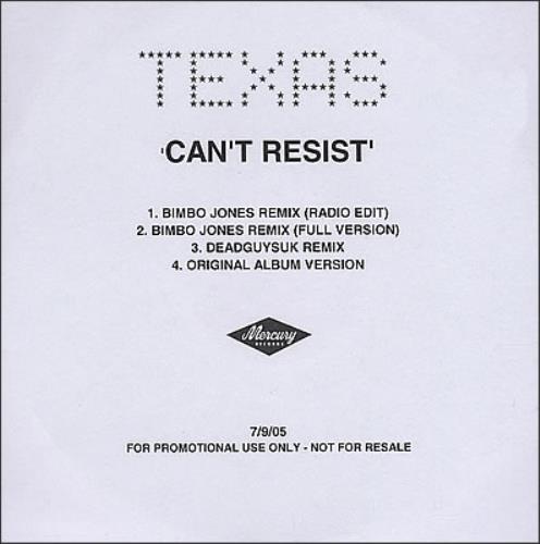 Texas Can't Resist CD-R acetate UK TEXCRCA378568