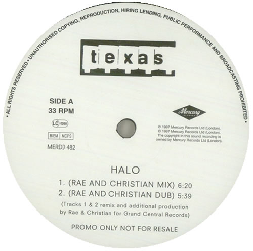 Texas Halo 12" vinyl single (12 inch record / Maxi-single) UK TEX12HA84372