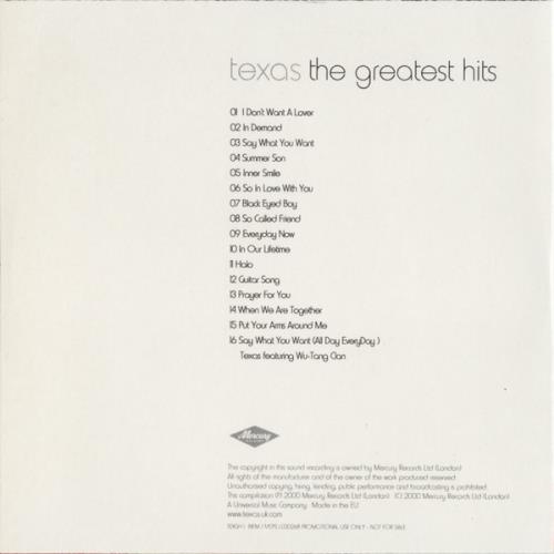 Texas The Greatest Hits CD album (CDLP) UK TEXCDTH167297