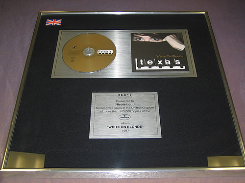 Texas White On Blonde award disc UK TEXAWWH346598