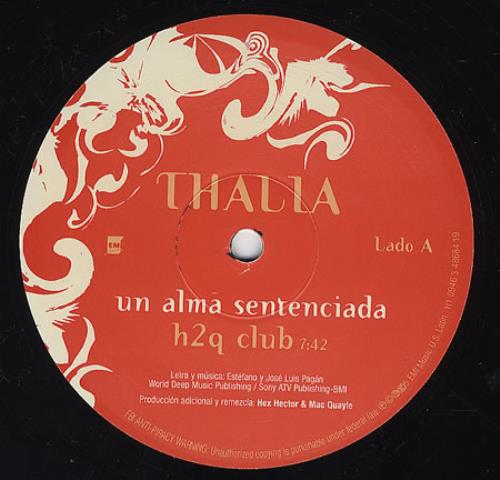 Thalia Un Alma Sentenciada 12" vinyl single (12 inch record / Maxi-single) US T-I12UN362335