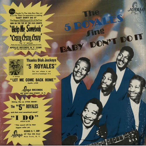 The 5 Royales Baby Don't Do It vinyl LP album (LP record) US V14LPBA578010