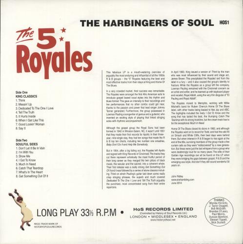 The 5 Royales The Harbingers Of Soul vinyl LP album (LP record) UK V14LPTH869290