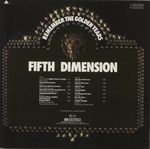 The 5th Dimension Remember The Golden Years vinyl LP album (LP record) German 5THLPRE870865
