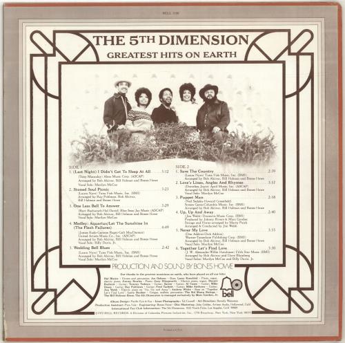 The 5th Dimension The Greatest Hits On Earth vinyl LP album (LP record) US 5THLPTH700403