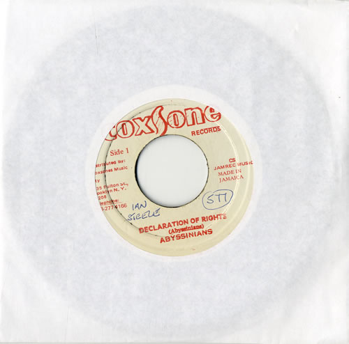 The Abyssinians Declaration Of Rights 7" vinyl single (7 inch record / 45) Jamaican VMV07DE562506
