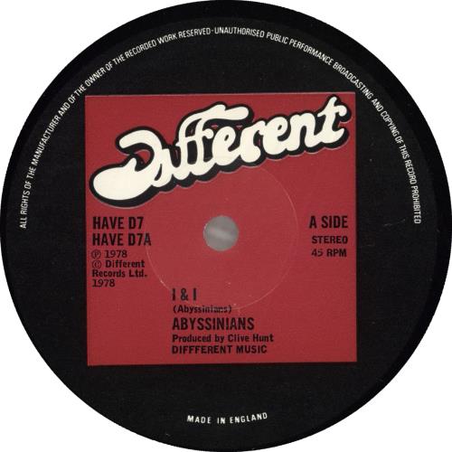 The Abyssinians I & I 12" vinyl single (12 inch record / Maxi-single) UK VMV12II712754