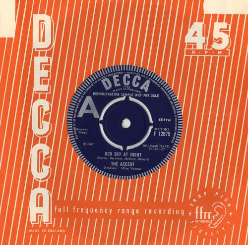The Accent Red Sky At Night 7" vinyl single (7 inch record / 45) UK T4607RE479462