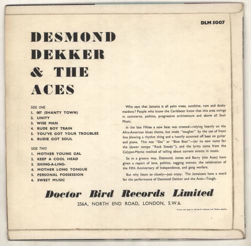 The Aces (Reggae) 007 Shanty Town vinyl LP album (LP record) UK 0HULPSH735261