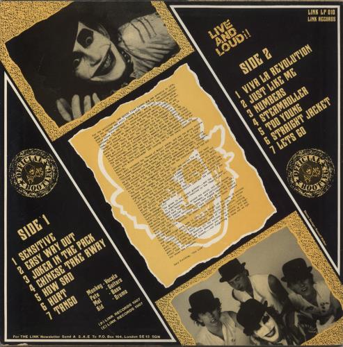 The Adicts Live And Loud!! vinyl LP album (LP record) UK ADILPLI320191