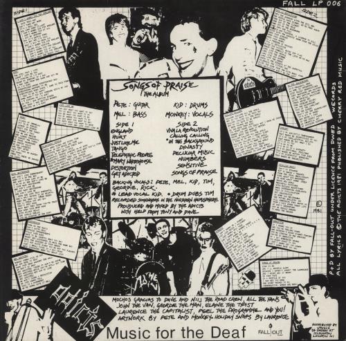 The Adicts Songs Of Praise - 3rd vinyl LP album (LP record) UK ADILPSO859863