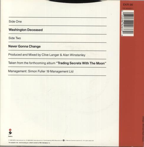 The Adventures Washington Deceased 7" vinyl single (7 inch record / 45) UK AVN07WA700123