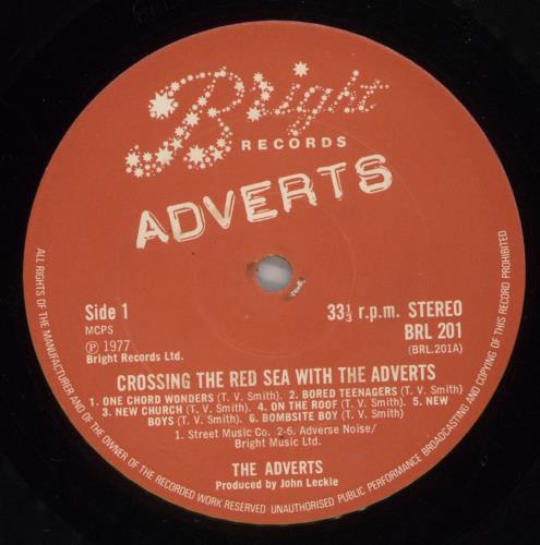 The Adverts Crossing The Red Sea With The Adverts - 1st vinyl LP album (LP record) UK AVRLPCR400342