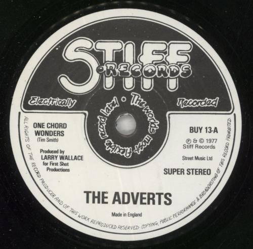 The Adverts One Chord Wonders - 2nd - Solid + Picture Sleeve 7" vinyl single (7 inch record / 45) UK AVR07ON449712