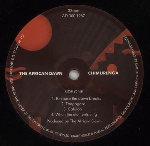 The African Dawn Chimurenga vinyl LP album (LP record) UK XZTLPCH890020