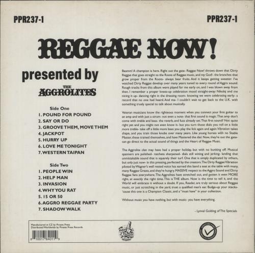 The Aggrolites Reggae Now! vinyl LP album (LP record) US UX6LPRE866464