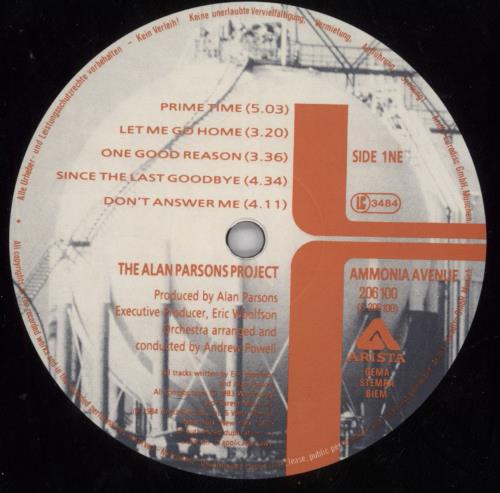 The Alan Parsons Project Ammonia Avenue - Stickered vinyl LP album (LP record) German TPPLPAM820747