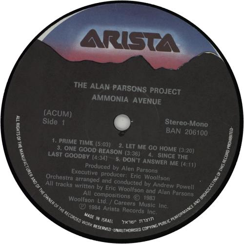 The Alan Parsons Project Ammonia Avenue vinyl LP album (LP record) German TPPLPAM656786