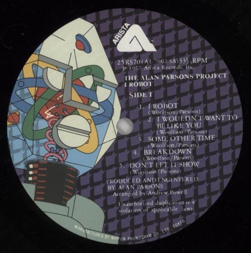 The Alan Parsons Project I Robot vinyl LP album (LP record) Japanese TPPLPIR871882